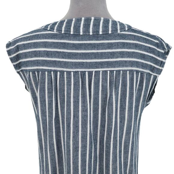 Madewell Dress Womens Small Blue White Stripe Tunic Cotton Pullover Beach Resort - Picture 9 of 11